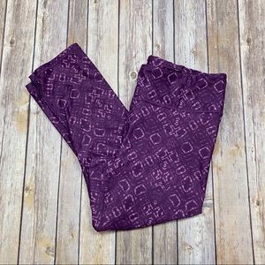 Fabletics Purple Patterned Leggings Size Large